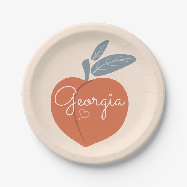 Georgia Peach Paper Plates (Front)