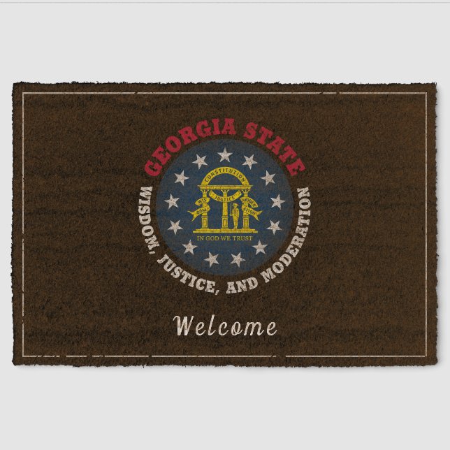 GEORGIA PEACH STATE FLAG FIBER DOORMAT (Front)