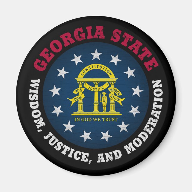 GEORGIA PEACH STATE FLAG MAGNET (Front)