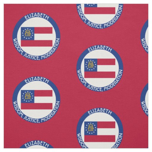 Georgia Peach State Personalized Flag Fabric