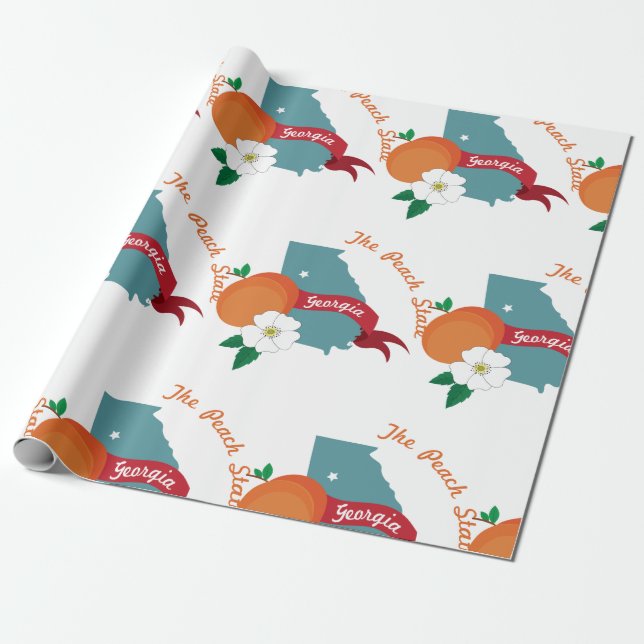 Georgia Peach State Wrapping Paper (Unrolled)