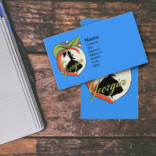 Georgia Peach With Black Silhouette Southern Lady Business Card