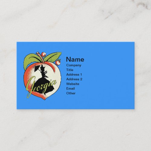 Georgia Peach With Black Silhouette Southern Lady Business Card