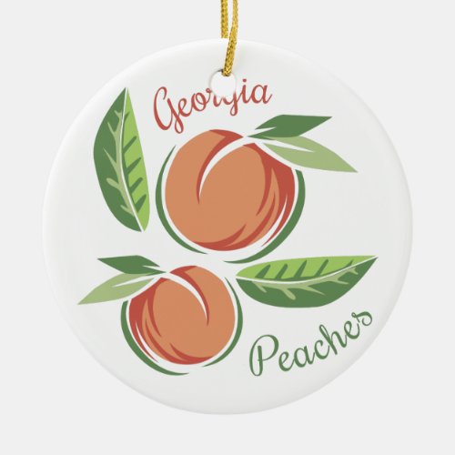Georgia Peaches Ceramic Ornament