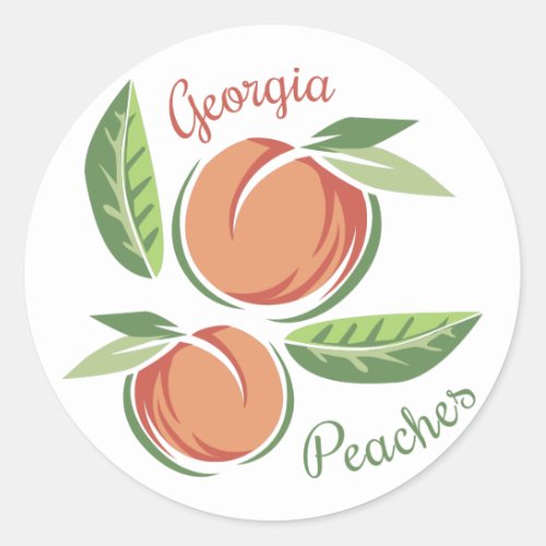 Georgia Peaches Classic Round Sticker