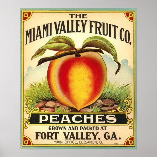 Georgia Peaches Crate Label Poster