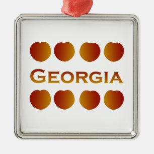 Georgia Peaches Logo Metal Ornament