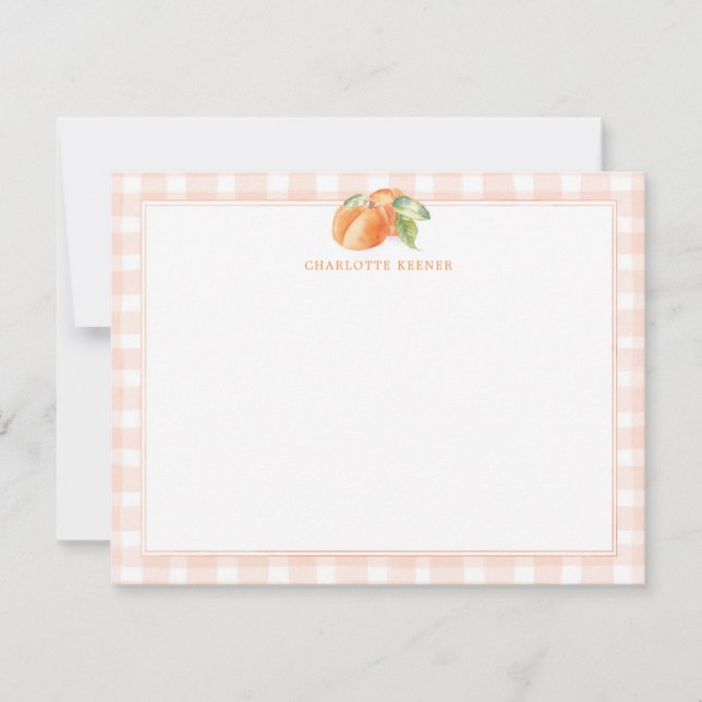 Georgia Peaches Personal Stationery Note Card (Front)