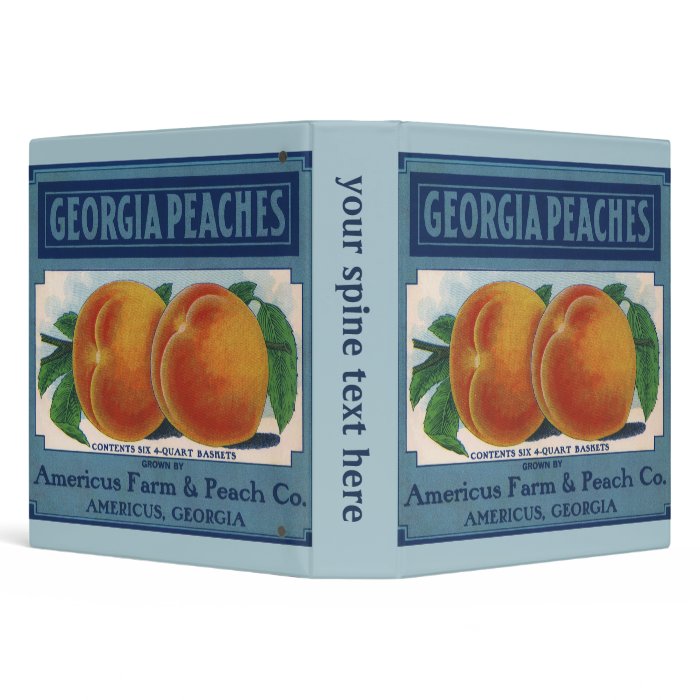Georgia Peaches, Vintage Fruit Crate Label Art Binders