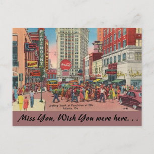 Georgia, Peachtree & Ellis Streets, Atlanta Postcard