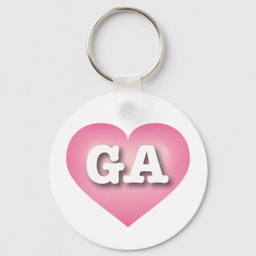Georgia Pink Fade Heart _ I love GA Keychain