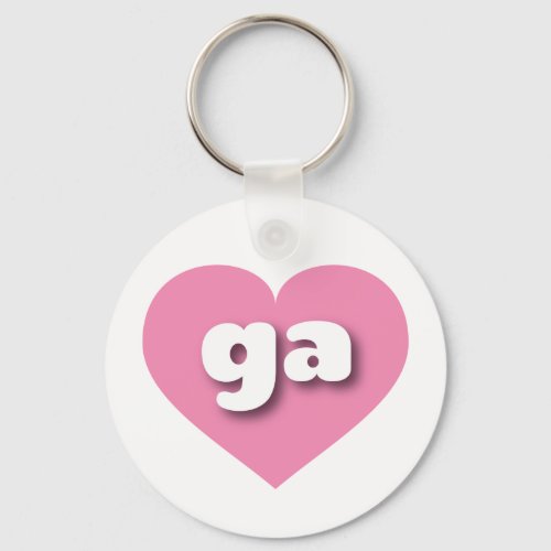 Georgia Pink Heart _ I love ga Keychain