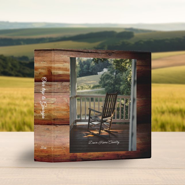 Georgia Porch Rocking Chair Log Home Scrapbook 3 Ring Binder (Creator Uploaded)