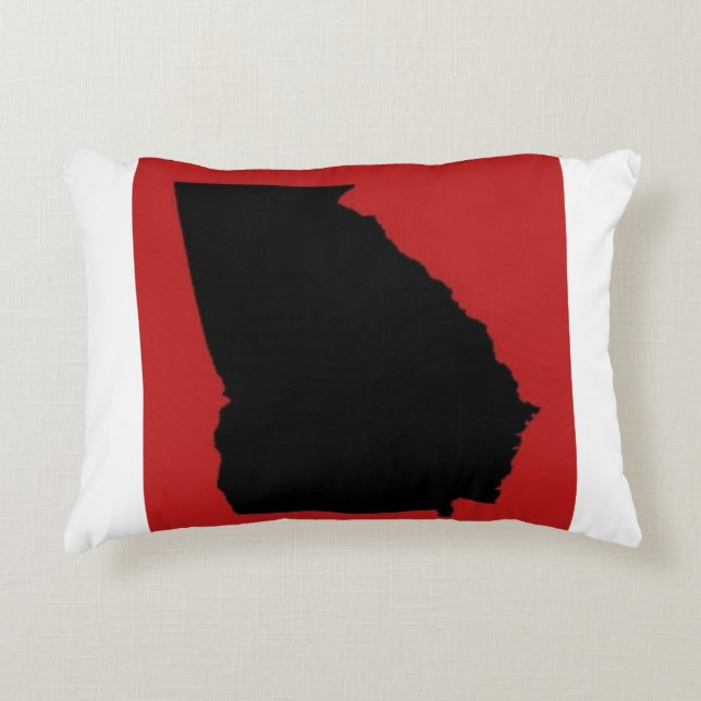 GEORGIA RED AND BLACK DECORATIVE PILLOW (Front)