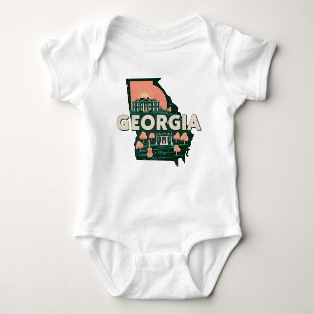 Georgia Retro Silhouette Baby Bodysuit (Front)