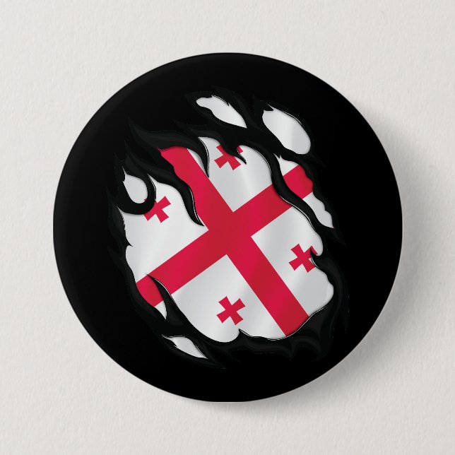 Georgia Ripped Flag Button (Front)