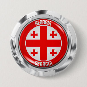 Georgia Round Emblem Button