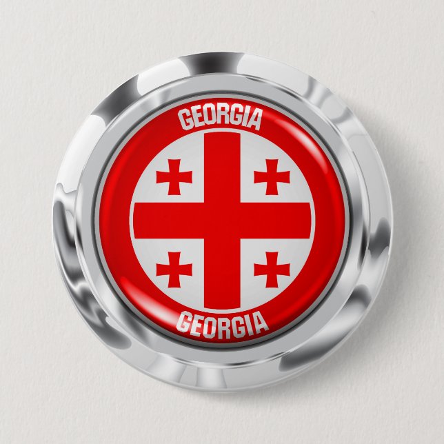 Georgia Round Emblem Button (Front)