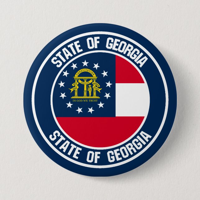 Georgia Round Emblem Button (Front)
