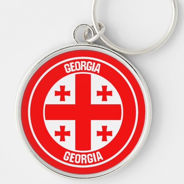 Georgia Round Emblem Keychain (Front)