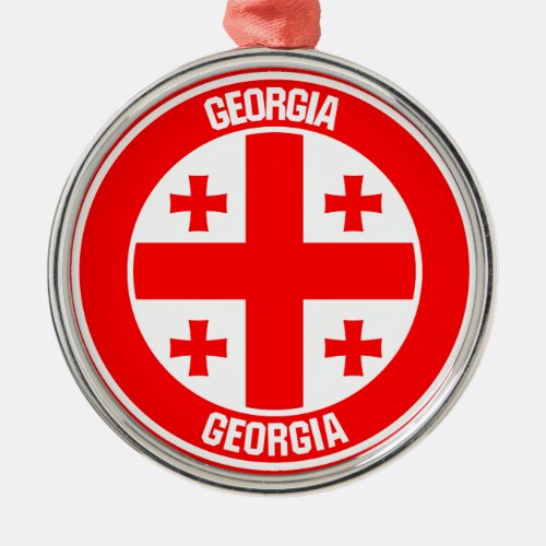 Georgia Round Emblem Metal Ornament