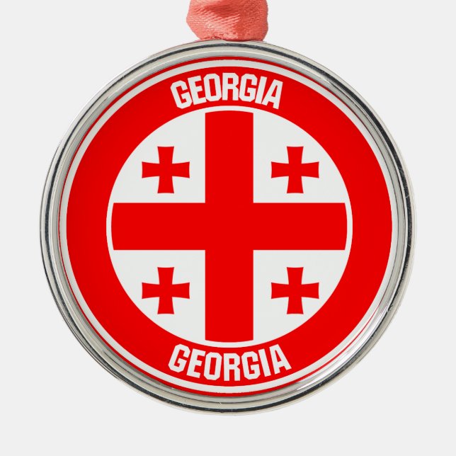 Georgia Round Emblem Metal Ornament (Front)