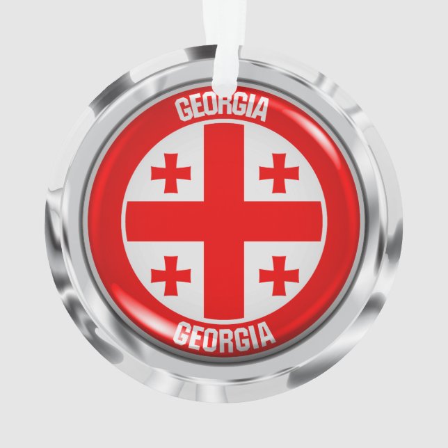 Georgia Round Emblem Ornament (Back)