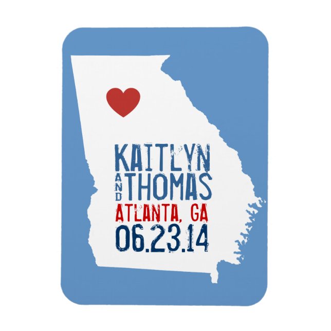 Georgia Save the Date - Customizable City Magnet (Vertical)