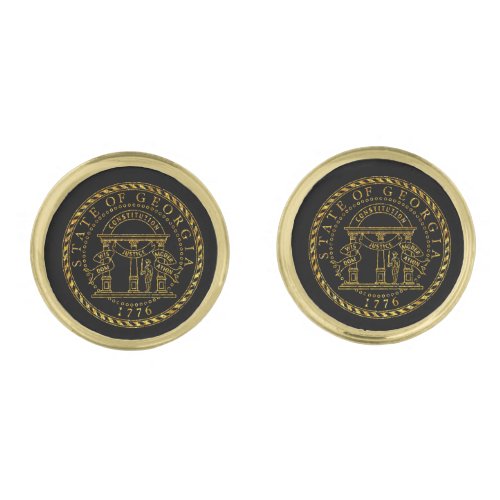 Georgia Seal in Gold Cufflinks