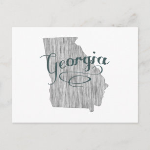 Georgia Shaped Vintage Gray Typography Name Postcard
