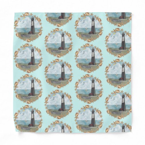 Georgia Shells Lighthouse Bandana