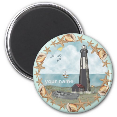 Georgia Shells Lighthouse custom name magnet 