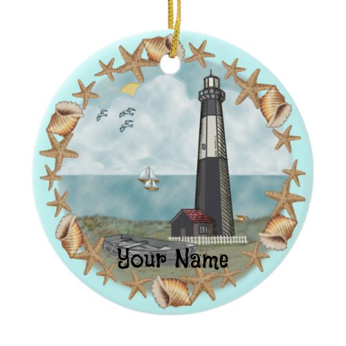 Georgia Shells Lighthouse Ornament