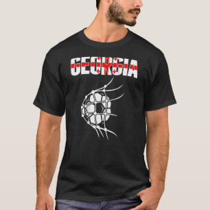 Georgia Soccer Ball In Net   Support Georgian Foot T-Shirt