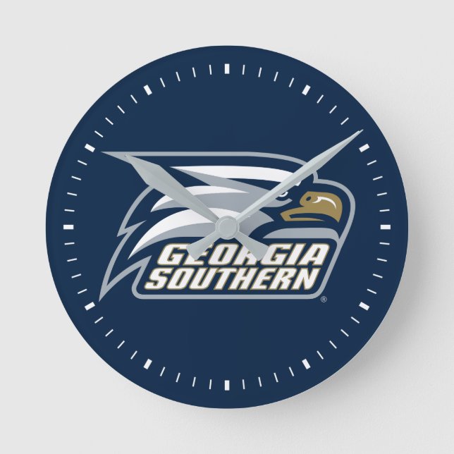 Georgia Southern Logo Round Clock (Front)