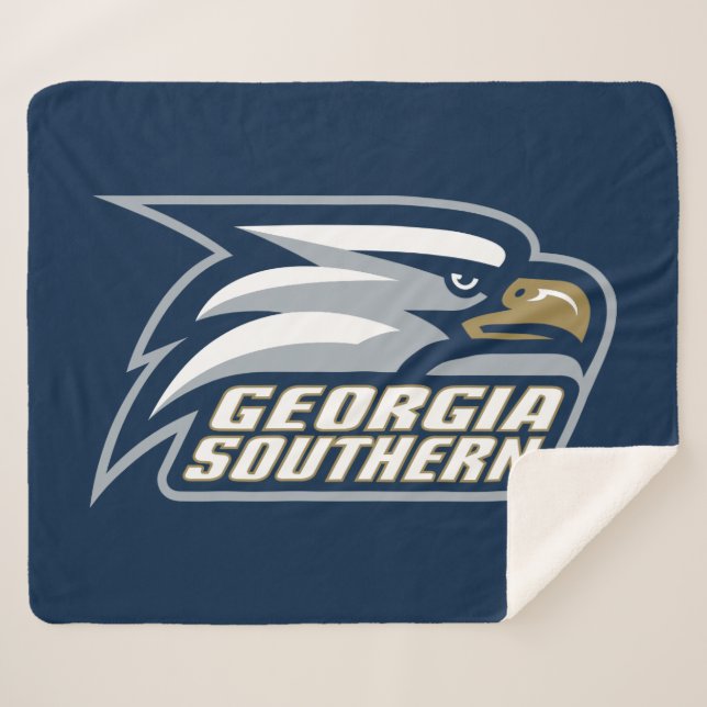 Georgia Southern Logo Sherpa Blanket (Front (Horizontal))