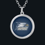 Georgia Southern Logo Silver Plated Necklace<br><div class="desc">Check out these new Georgia Southern University designs! Show off your GSU Eagles pride with these new Georgia Southern University products. These make perfect gifts for the Eagles student, alumni, family, friend or fan in your life. All of these Zazzle products are customizable with your name, class year, or club....</div>