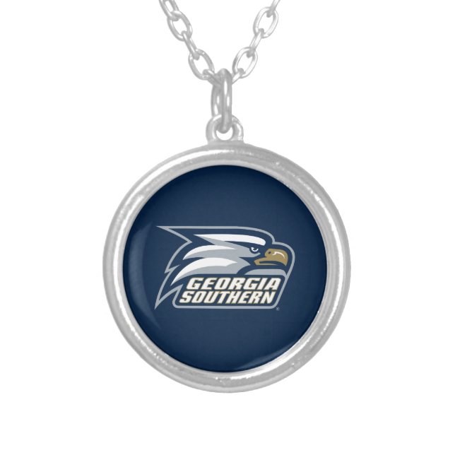 Georgia Southern Logo Silver Plated Necklace (Front)