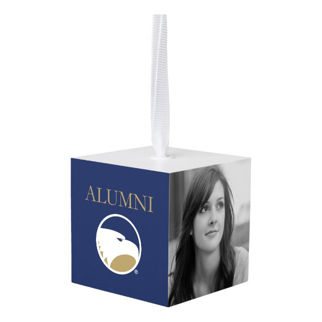 Georgia Southern University Alumni Cube Ornament (Back Angled)
