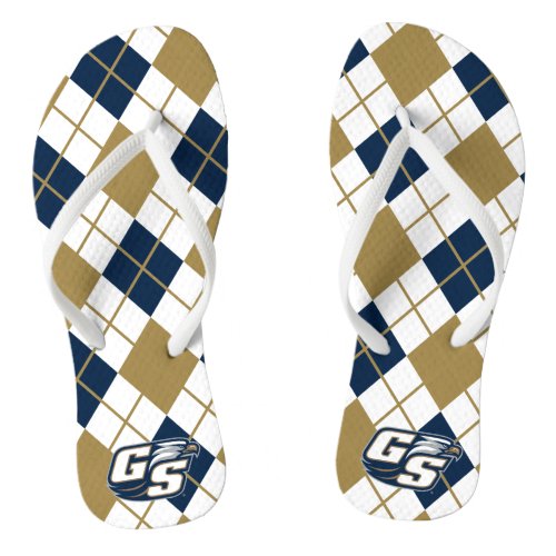 Georgia Southern University Argyle Pattern Flip Flops