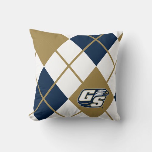 Georgia Southern University Argyle Pattern Throw Pillow