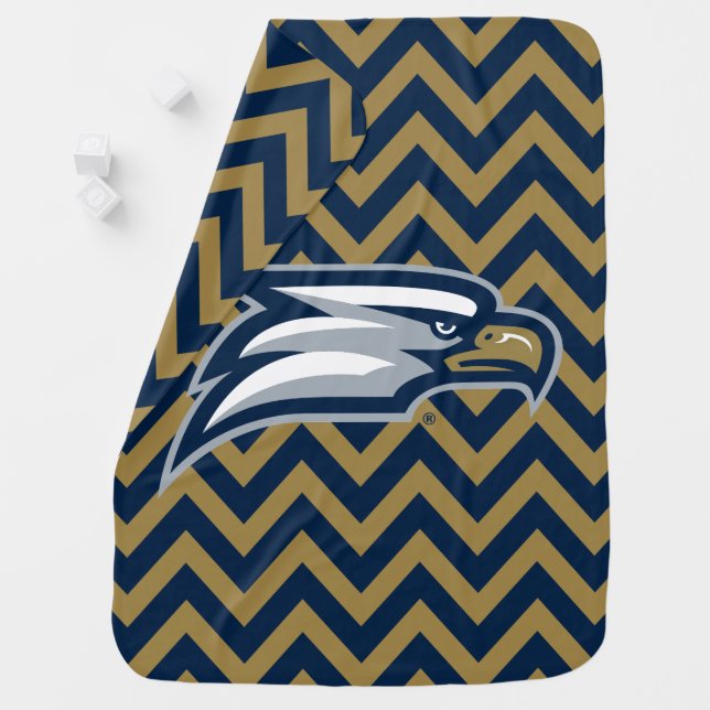 Georgia Southern University  Chevron Pattern Baby Blanket (In Situ)