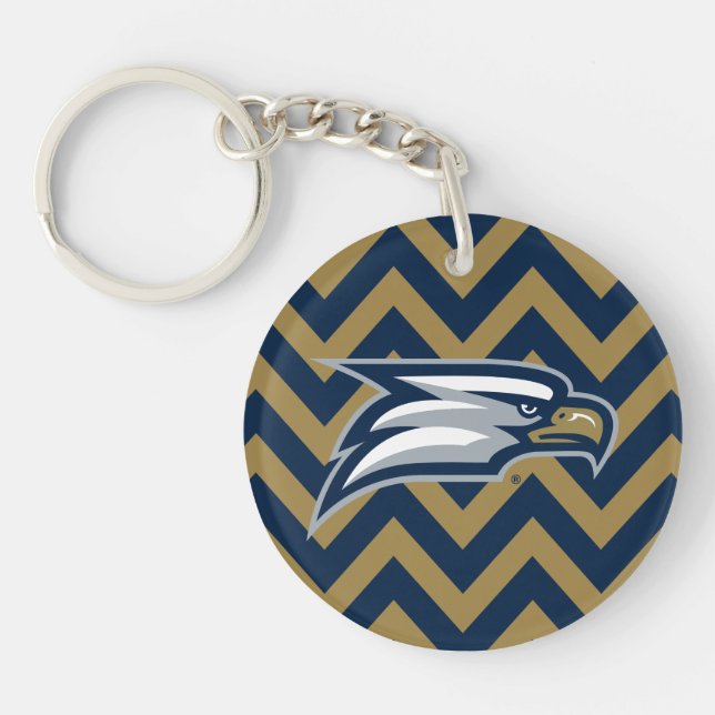 Georgia Southern University  Chevron Pattern Keychain (Front)