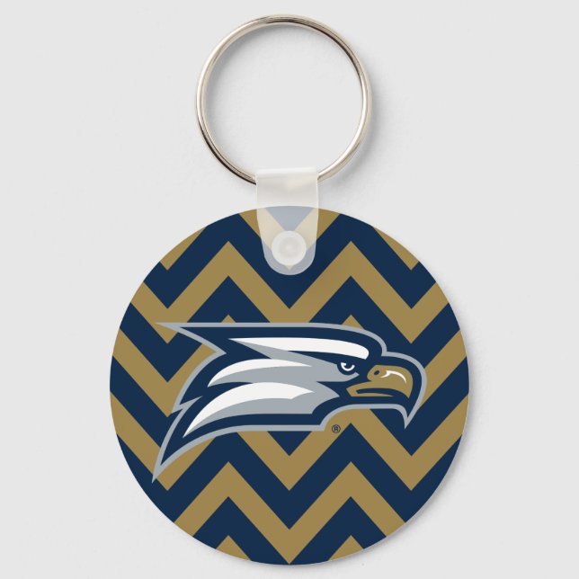 Georgia Southern University  Chevron Pattern Keychain (Front)