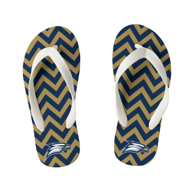 Georgia Southern University  Chevron Pattern Kid's Flip Flops (Footbed)