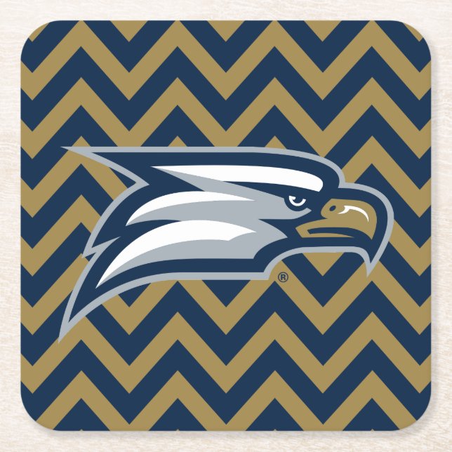 Georgia Southern University  Chevron Pattern Square Paper Coaster (Front)