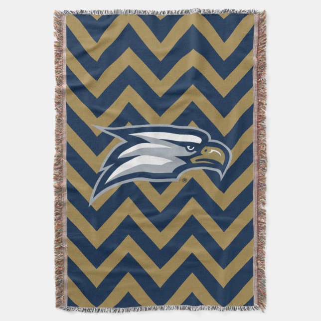 Georgia Southern University  Chevron Pattern Throw Blanket (Front Vertical)