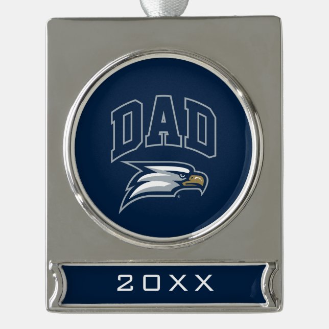 Georgia Southern University Dad Silver Plated Banner Ornament (Front)