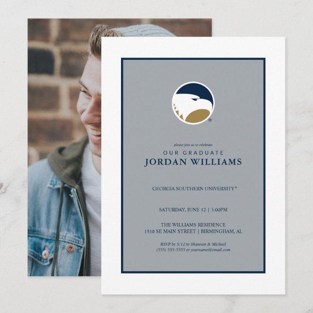 Georgia Southern University Graduation Eagle Announcement (Front/Back)