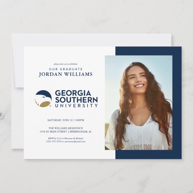 Georgia Southern University Graduation Eagle Announcement (Front)